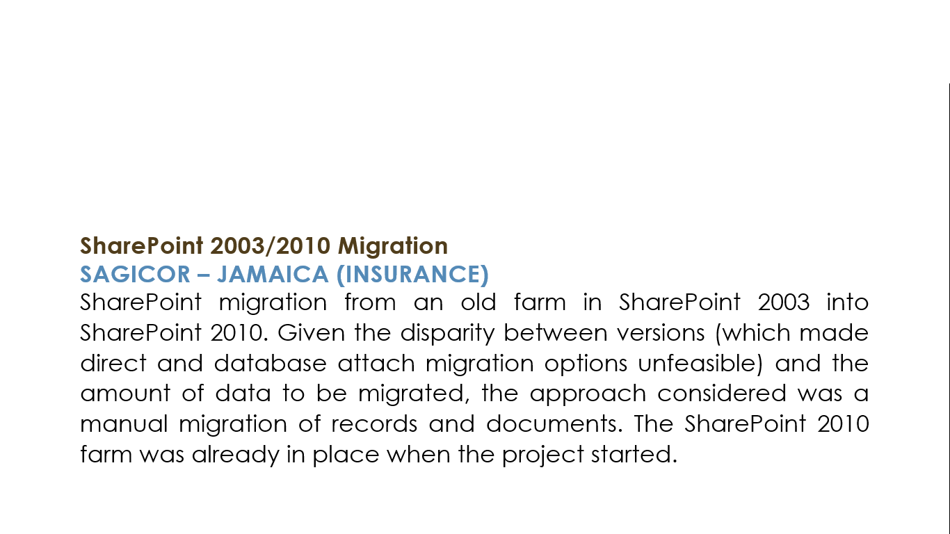 SharePoint Migration for an Insurance Company in Jamaica